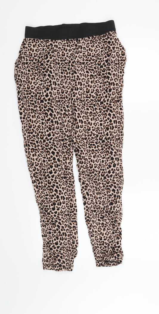 Select Womens Brown Animal Print  Trousers  Size 10 L26 in