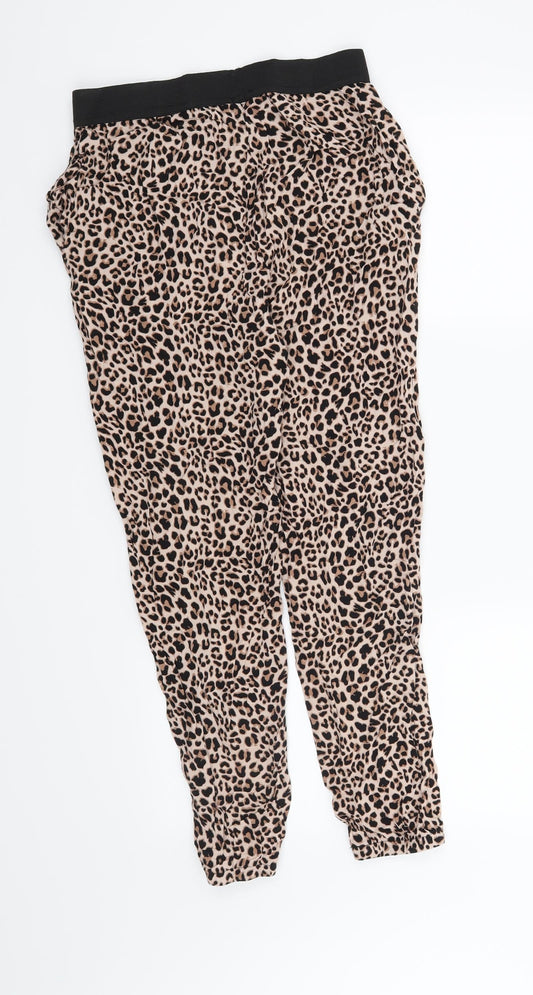 Select Womens Brown Animal Print  Trousers  Size 10 L26 in