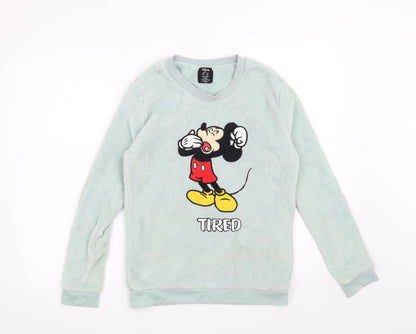 Disney Womens Green Solid  Top Pyjama Top Size 6  - Disney Mickey Mouse