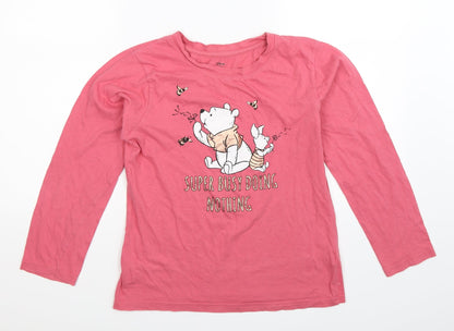 Womens UK Size 8 Disney Pink Basic T-Shirt