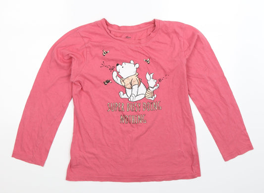 Womens UK Size 8 Disney Pink Basic T-Shirt