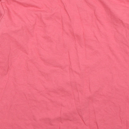 Womens UK Size 8 Disney Pink Basic T-Shirt
