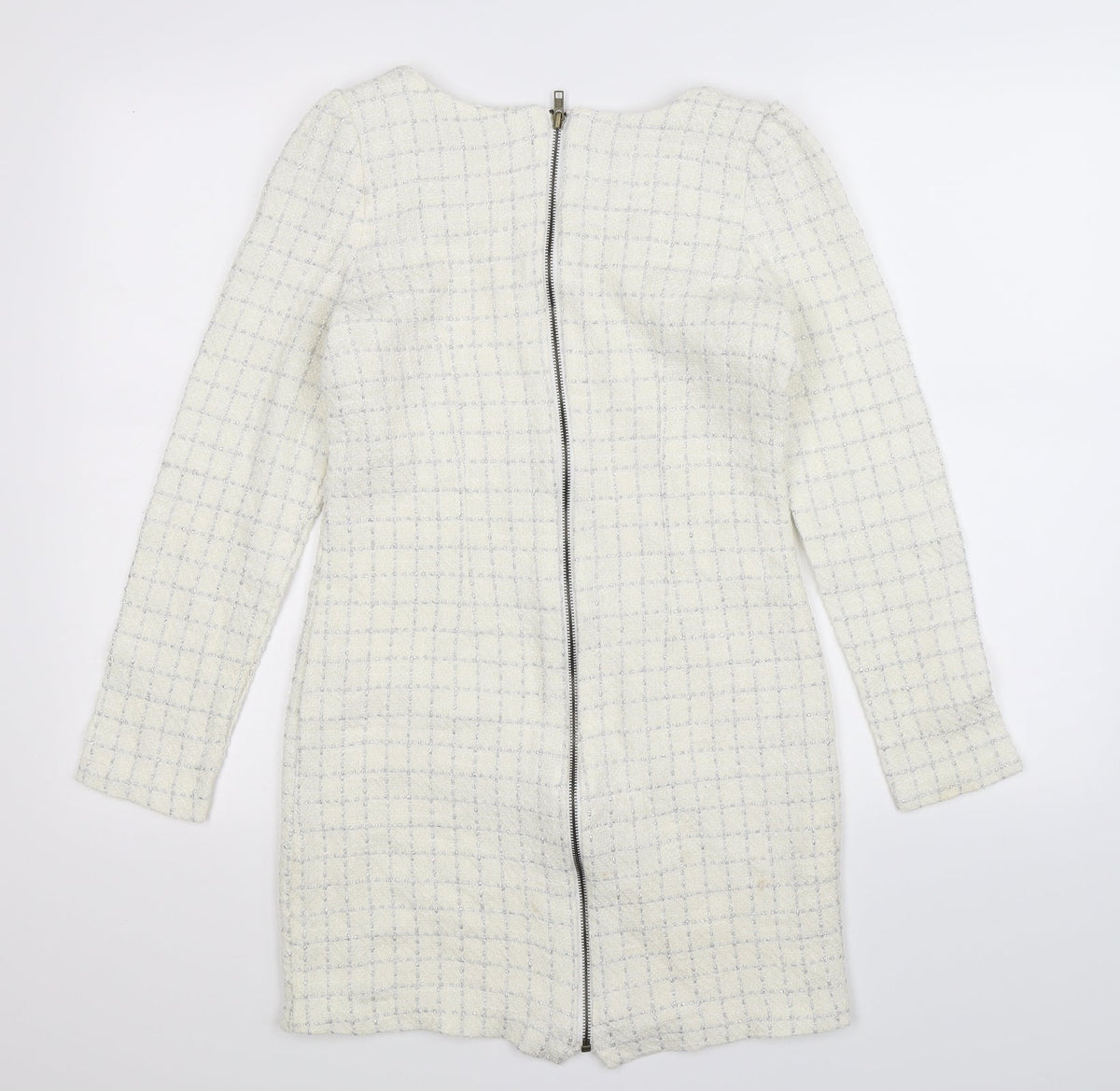 Ye Ye Womens White Check  Bodycon  Size S