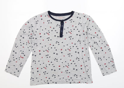 Monoprix Boys Grey Geometric   Pyjama Top Size 14 Years
