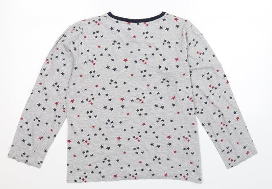 Monoprix Boys Grey Geometric   Pyjama Top Size 14 Years