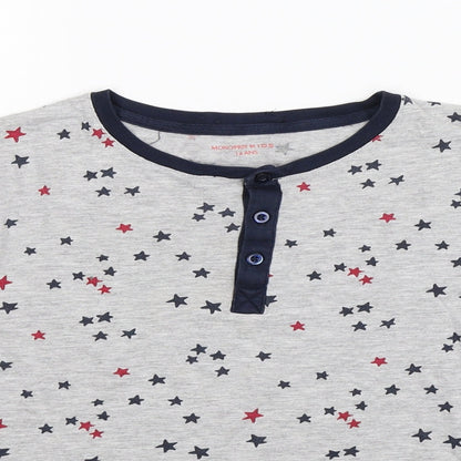 Monoprix Boys Grey Geometric   Pyjama Top Size 14 Years