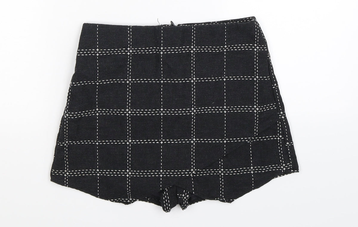 Blue Blush Womens Grey Check  A-Line Skort Size S