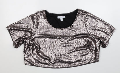 Boutique Womens Silver   Basic Blouse Size S  - Oversized
