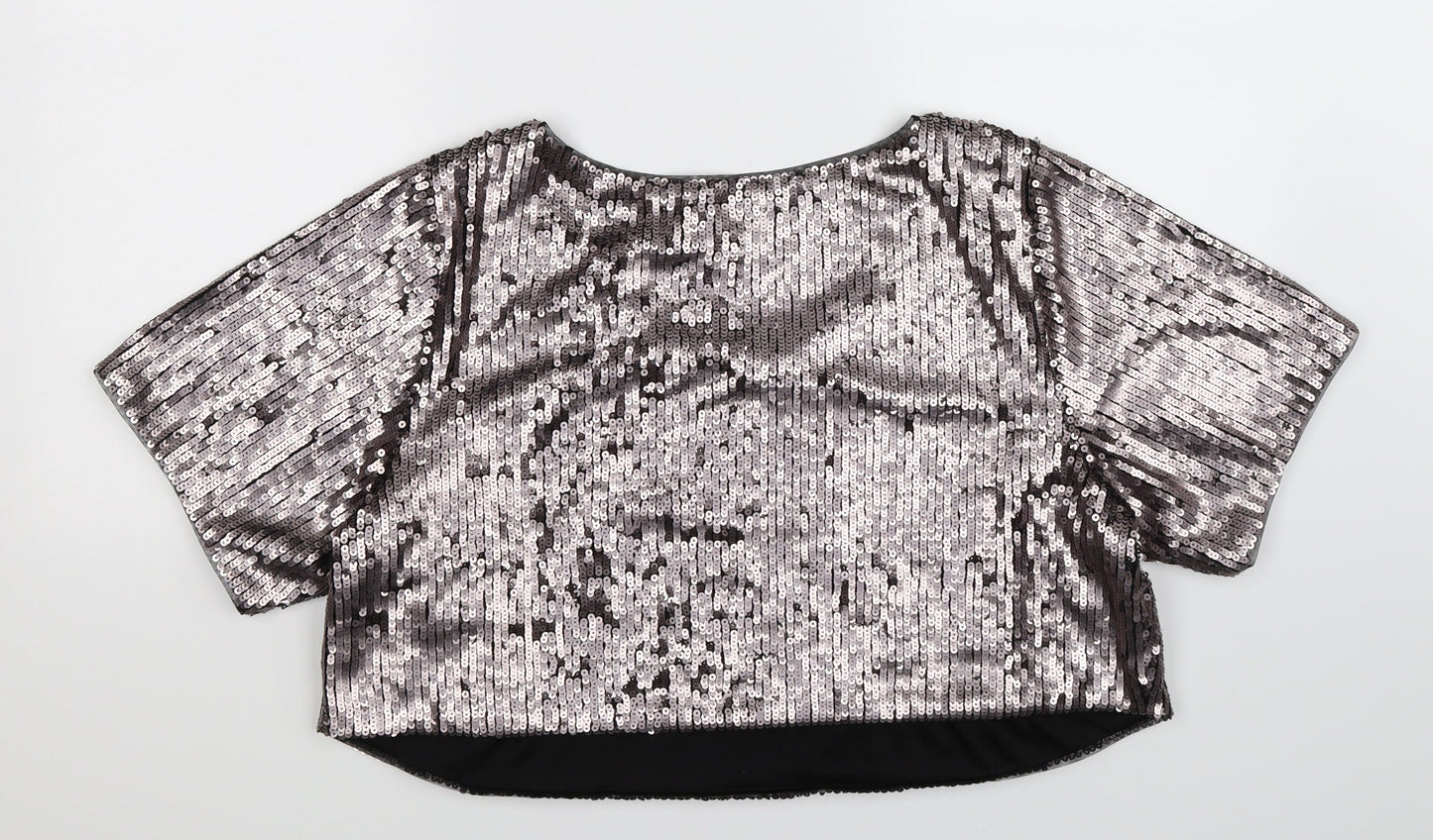 Boutique Womens Silver   Basic Blouse Size S  - Oversized