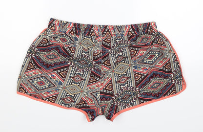 Denim Co Womens Multicoloured Geometric  Hot Pants Shorts Size 10