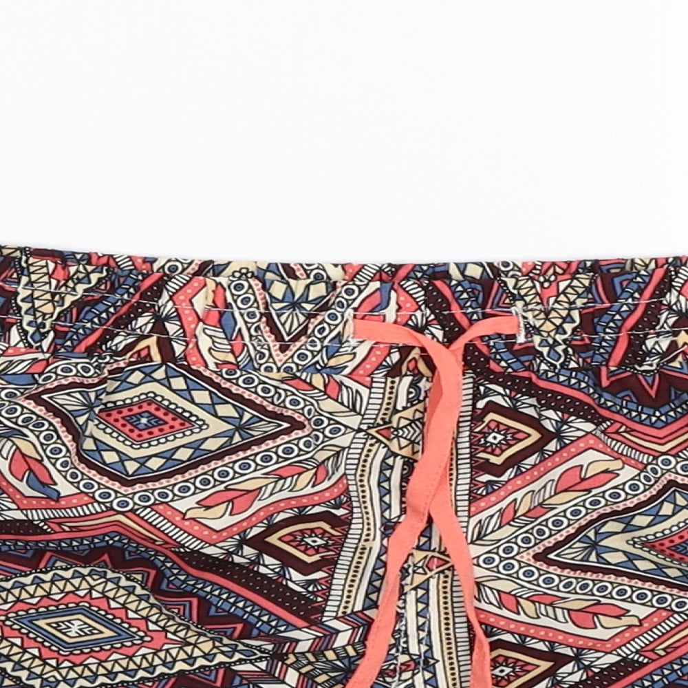 Denim Co Womens Multicoloured Geometric  Hot Pants Shorts Size 10