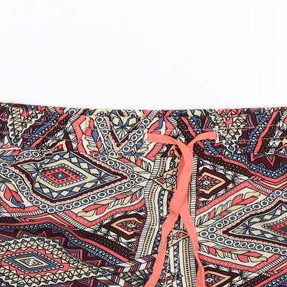 Denim Co Womens Multicoloured Geometric  Hot Pants Shorts Size 10