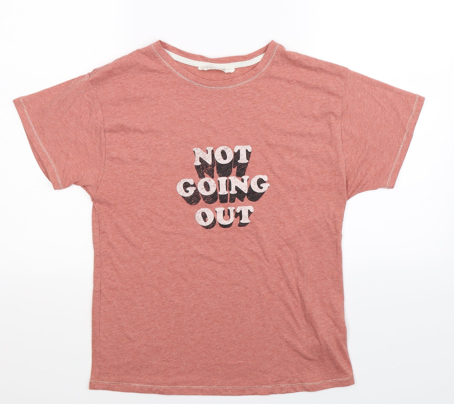 Womens UK Size 8 Day Dreams Beige Basic T-Shirt