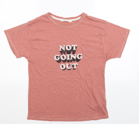 Womens UK Size 8 Day Dreams Beige Basic T-Shirt