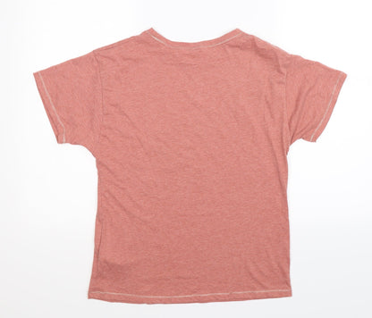 Womens UK Size 8 Day Dreams Beige Basic T-Shirt