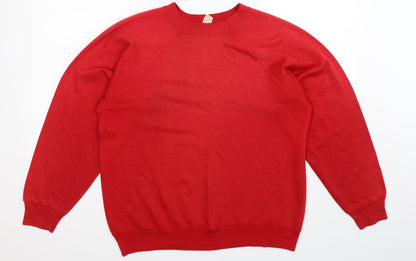 Womens Red   Pullover Sweatshirt Size L