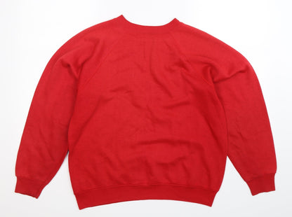 Womens Red   Pullover Sweatshirt Size L