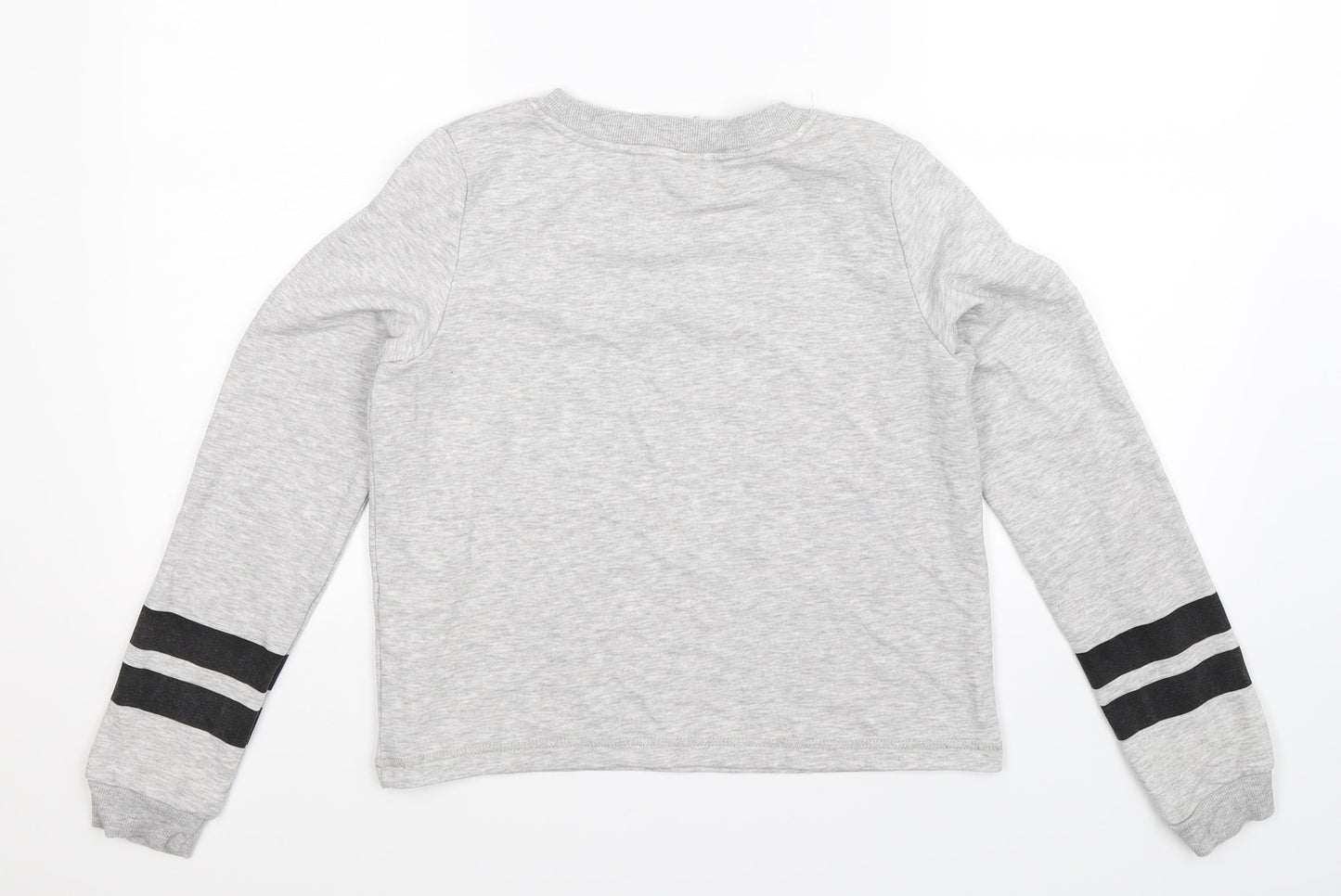 H&M Girls Grey Striped  Pullover Sweatshirt Size 13-14 Years