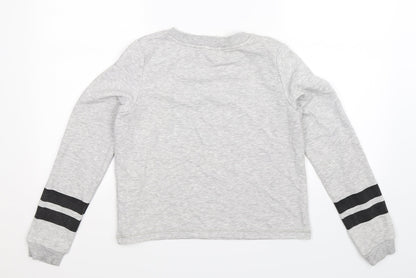 H&M Girls Grey Striped  Pullover Sweatshirt Size 13-14 Years