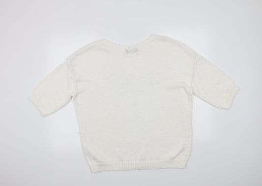Moda Womens White   Pullover Jumper Size 18