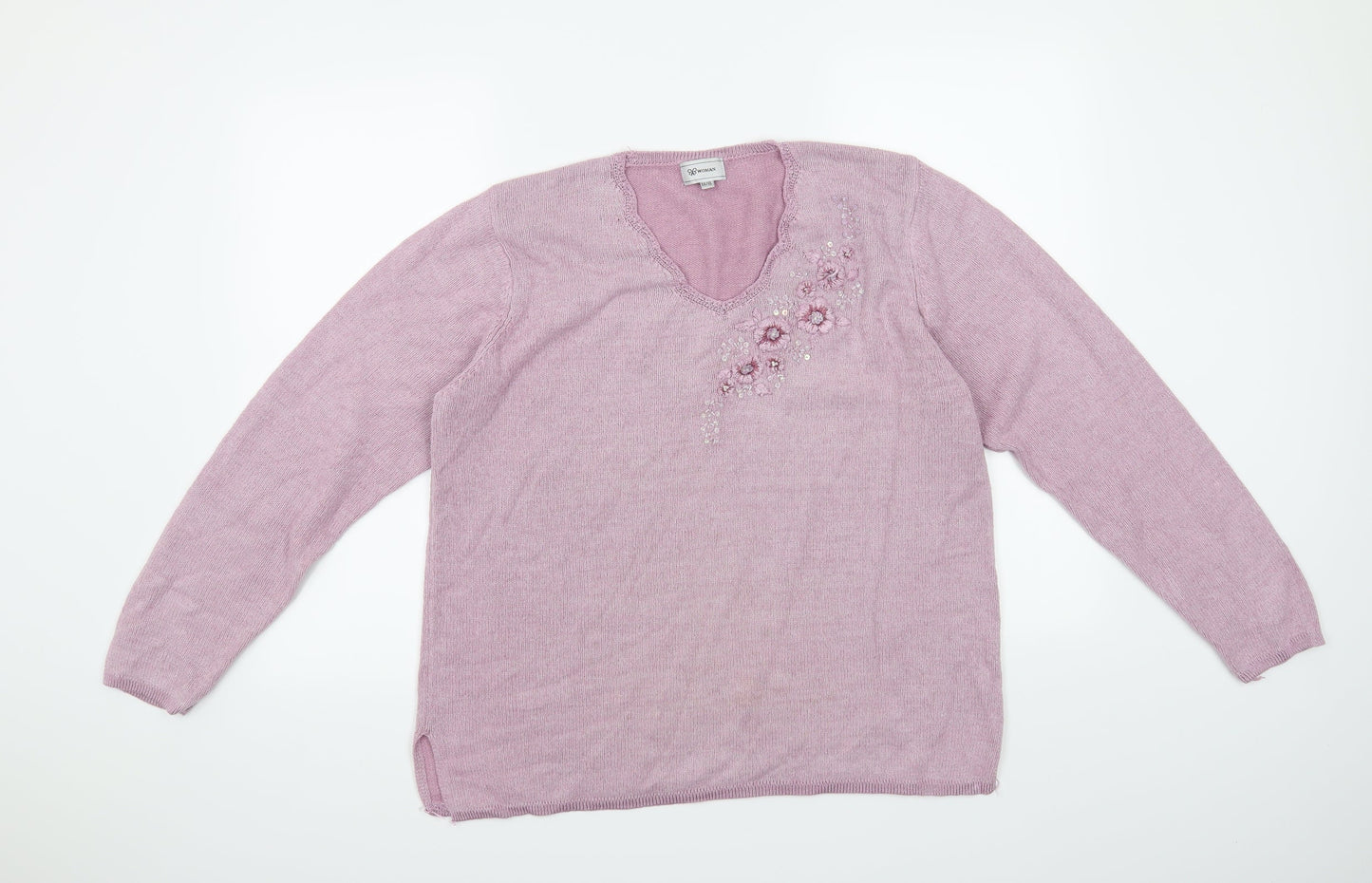 Woman Womens Purple   Pullover Jumper Size 14