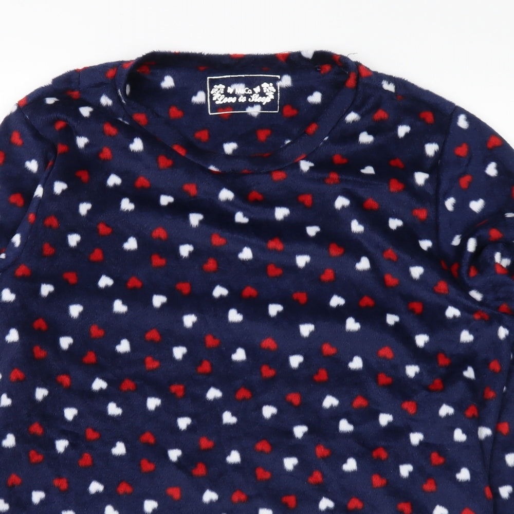 M&Co Womens Blue Polka Dot  Top Pyjama Top Size 10