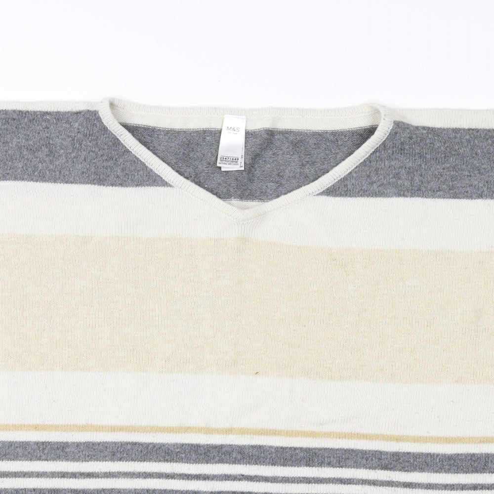 Marks & Spencer Womens Yellow Striped  Pullover Jumper One Size