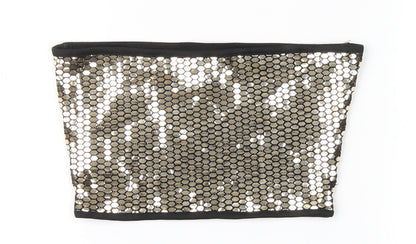 Womens UK Size 8 Topshop Gold Cropped Blouse