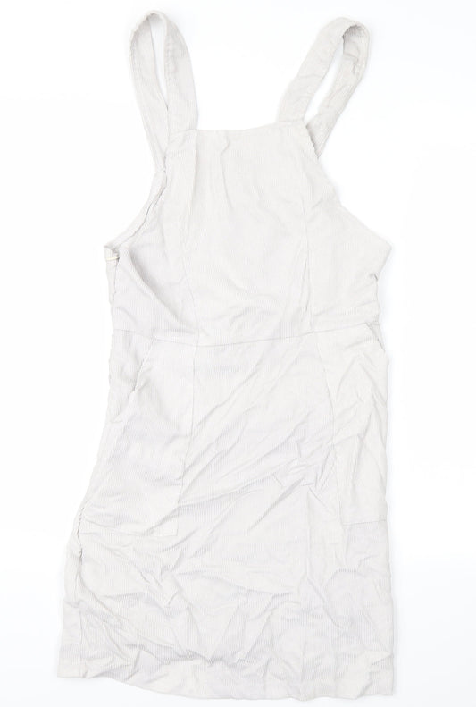 Boohoo Womens White   Dungaree One-Piece Size 10