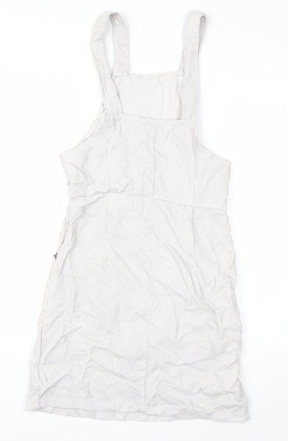 Boohoo Womens White   Dungaree One-Piece Size 10