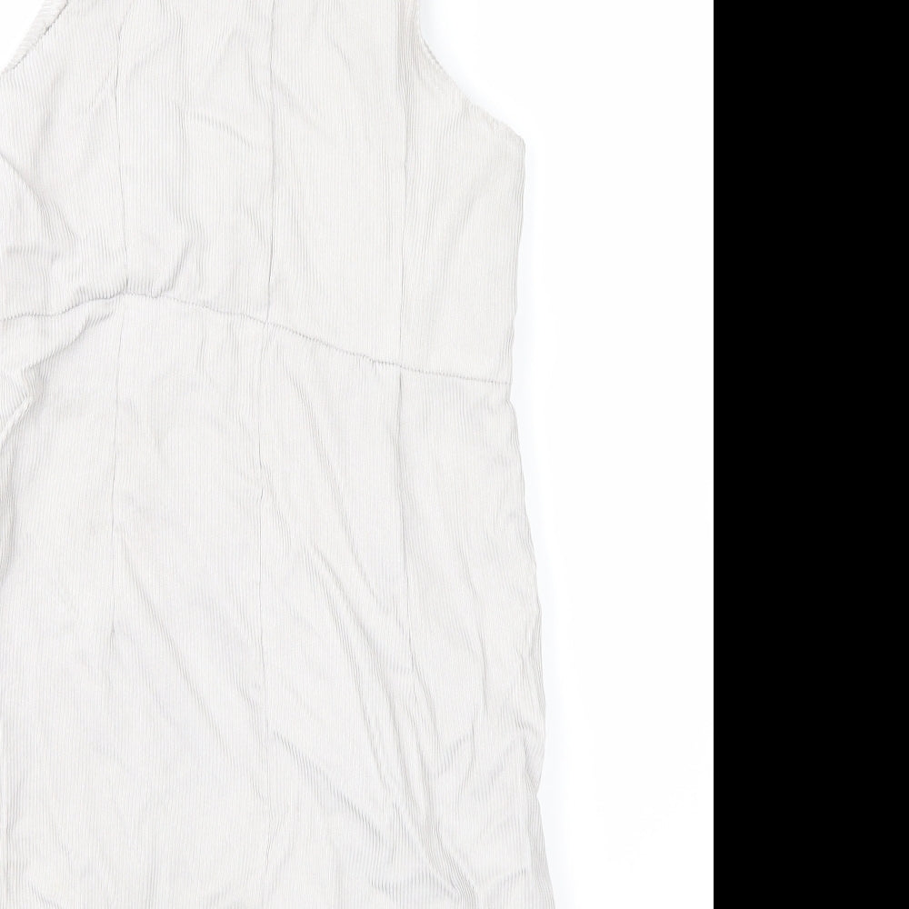 Boohoo Womens White   Dungaree One-Piece Size 10