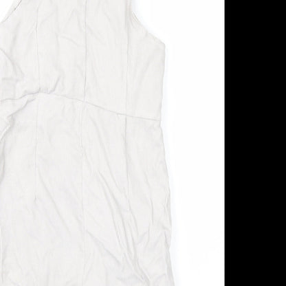 Boohoo Womens White   Dungaree One-Piece Size 10