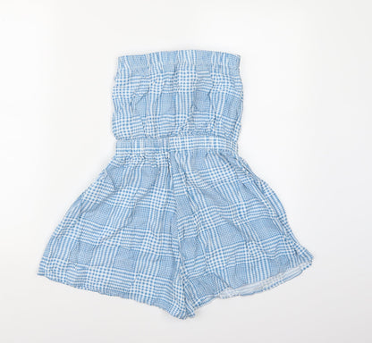 New Look Womens Blue Check  Playsuit One-Piece Size 8 L3 in