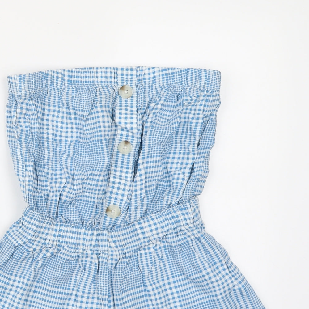 New Look Womens Blue Check  Playsuit One-Piece Size 8 L3 in