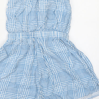 New Look Womens Blue Check  Playsuit One-Piece Size 8 L3 in