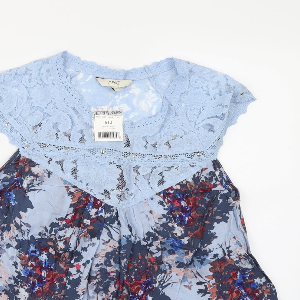 Womens UK Size 6 NEXT Blue Basic Blouse
