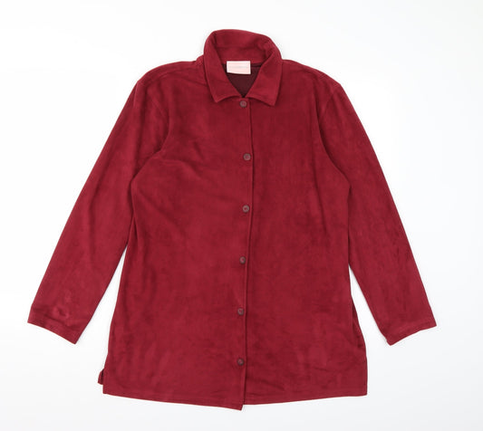 Liz Claiborne Womens Red   Basic Button-Up Size M  - Burgundy