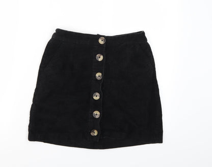 Papaya Womens Black  Corduroy A-Line Skirt Size 8