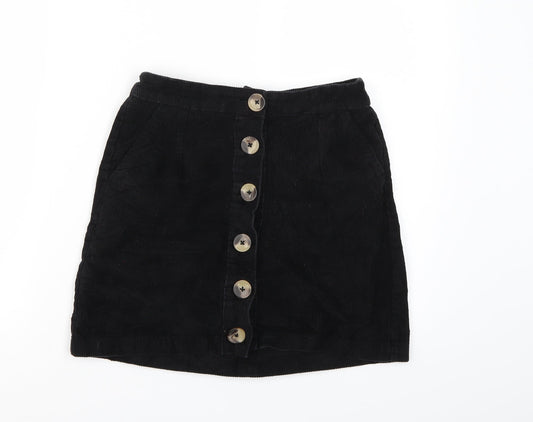 Papaya Womens Black  Corduroy A-Line Skirt Size 8