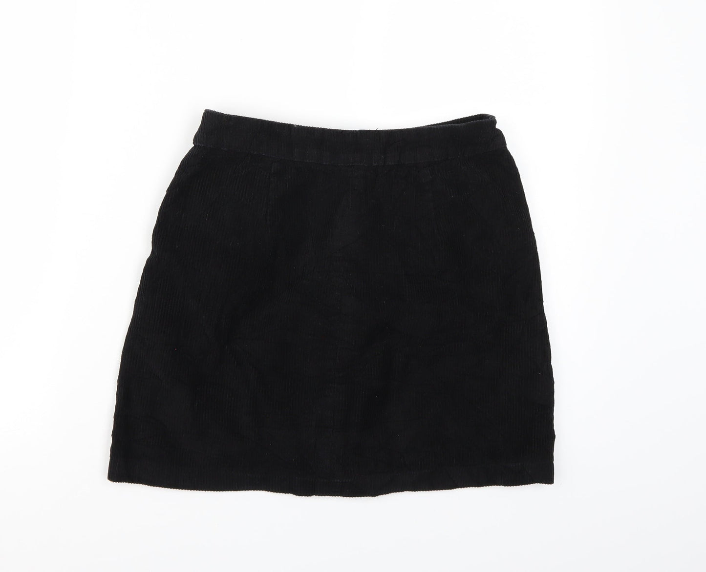 Papaya Womens Black  Corduroy A-Line Skirt Size 8