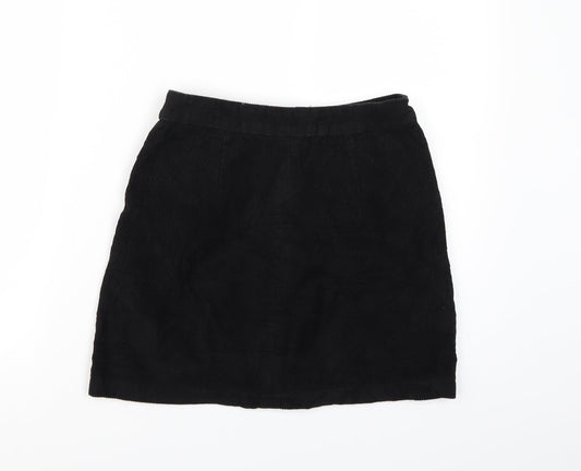 Papaya Womens Black  Corduroy A-Line Skirt Size 8