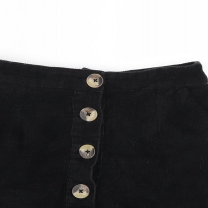 Papaya Womens Black  Corduroy A-Line Skirt Size 8