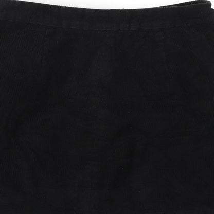 Papaya Womens Black  Corduroy A-Line Skirt Size 8