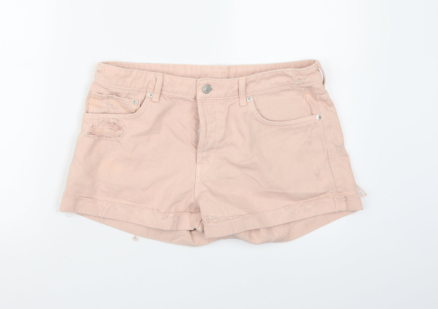 &DENIM Womens Pink  Denim Cut-Off Shorts Size 12