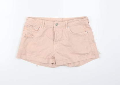 &DENIM Womens Pink  Denim Cut-Off Shorts Size 12