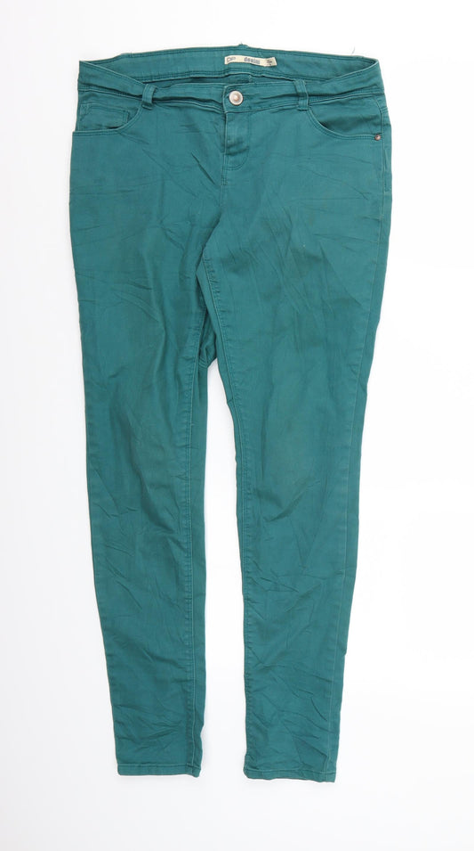 Dorothy Perkins Womens Green  Denim Skinny Jeans Size 10 L30 in