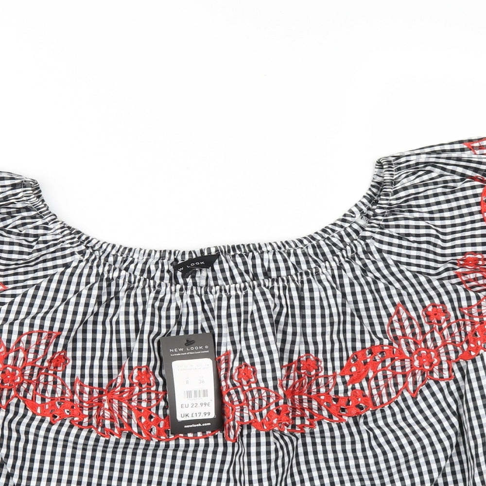 Womens UK Size 8 New Look Black Basic Blouse