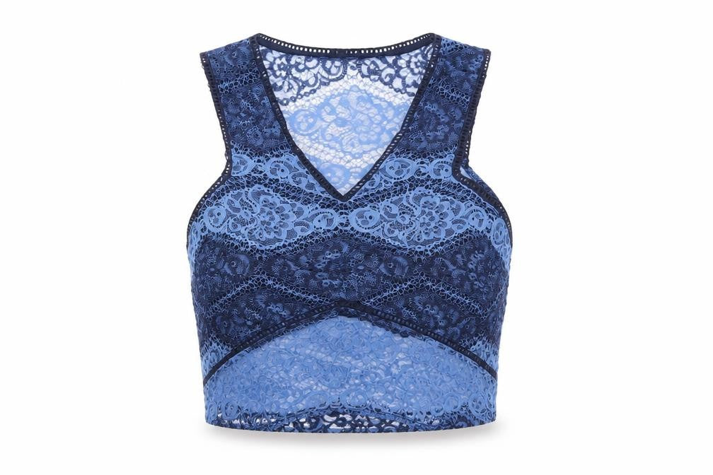 Womens UK Size 8 Topshop Blue Cropped Tank