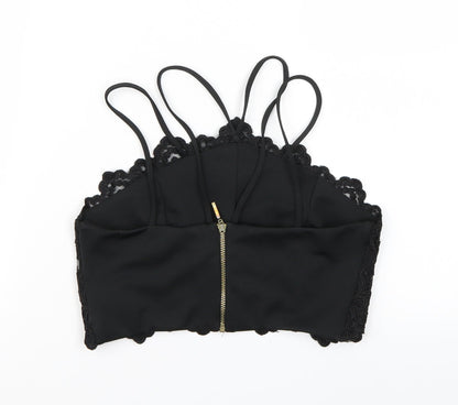 Womens UK Size 8 River Island Black Cropped Tank