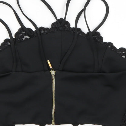 Womens UK Size 8 River Island Black Cropped Tank